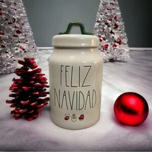 Feliz Navidad canister happy new year Spanish